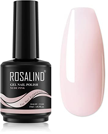ROSALIND 7-in-1 Aufbaugel für Gelnägel, Nackt Rosa 15ml Builder Stärkendes Gel, Nail Extension Gel Nagelgel für Nagelverlängerung Reparatur, UV/LED-Nagellack für Nagelstärkung, Nail Art