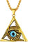 PROSTEEL 18k vergoldet Türkische Auge Amulett Talisman Dreieck Form Anhänger mit 55+5cm Weizenkette Böser Blick Glücksbringer Modeschmuck Accessoire für Herren