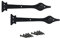 Black Antique Fake Hinge Spear Head Cast Iron Decorative Hinge Front Style Gate Sliding Door Fronts with Matching Screw Shed Door Hinge Rustic T Hinges External Black Door Hinges Single Pair.