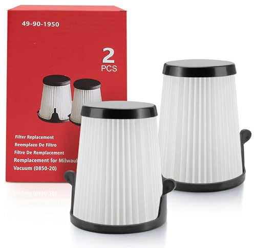 CHAR YONG Vakuumfilter 49-90-1950 HEPA, 2 Stück für Milwaukee M12 Akku-Staubsauger (0850-20)