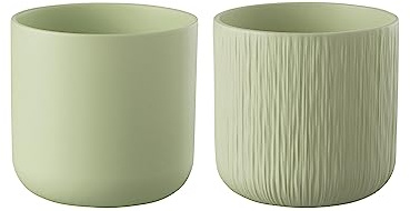 J-Line Blumentopf Gen - Keramik - Pistazie - Large - 2 Stück - Ø 18,5 cm