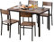 soges Juego de Mesa de Comedor y 4 Sillas para 4, para Comedor, Salón y Cocina, Marrón Vintage