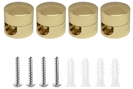 smartect Support Mural et plafonnier en Aluminium pour Câbles [4 pièces, Or] Fixation au Plafond avec vis et chevilles, Support de Câble en saillie pour vos projets DIY