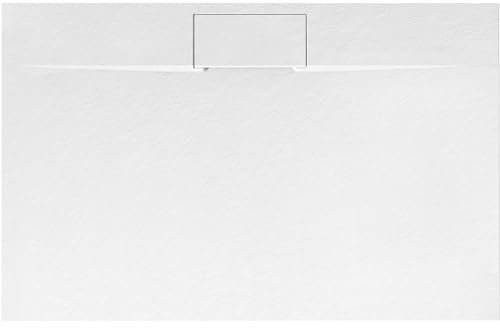 Rea Receveur de douche Bazalt Long White 90x120 cm Bac à douche antidérapant pour Salle de bain (blanc)
