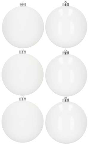 SPRINGOS Weihnachtskugeln Kunststoffkugeln 6 Stück pro Packung Durchmesser 10 cm