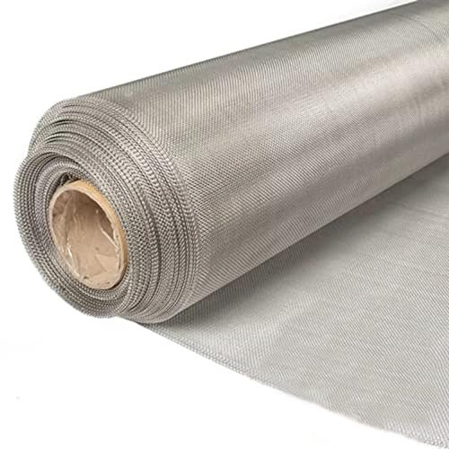 bimiti Fly Screens Roll 304 Stainless Steel Woven Tear Resistant Cuttable Wire Mesh Roll for Door Patio Screens Cabinet 1.2m (W) x 30m (L) 0.15mm Wire Diameter, 20Mesh, 1.2 x 30m