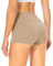 TNNZEET Radlerhose Damen Hohe Taille Shorts Bauchweg Kurze Sporthose Hotpants für Yoga Gym (Beige,L-XL)