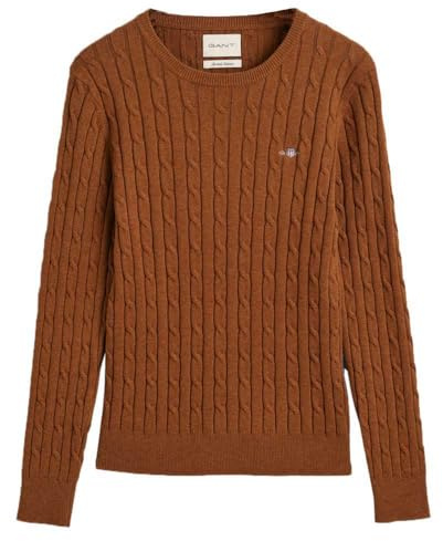 GANT Stretch Cotton Cable C-Neck, Cacao, XS