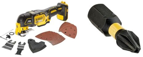 DEWALT DCS355N-XJ Oscillating Multi-Tool 18V Li-Ion Cordless Brushless Battery Powered, Large & DT7994TQZ 25 mm PH2 IR Torsion Bits (Pack of 5)
