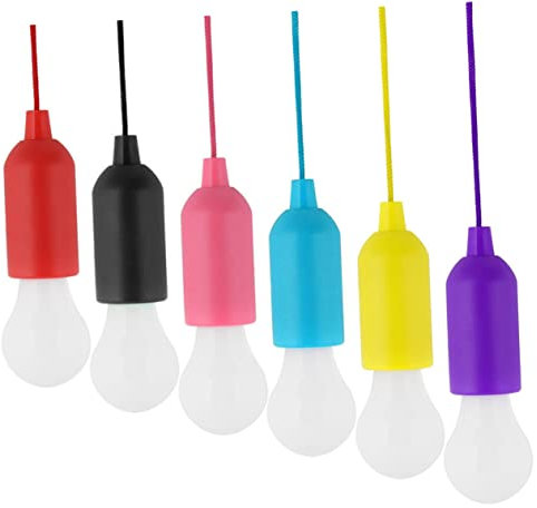 Homoyoyo 6 Stk Batteriebirnen Zubehör für Spielhäuser LED-Schnurlicht LED-Glühbirne Campinglaterne Campingzubehör hängendes LED-Licht Schnur Licht ziehen Die Glühbirne Kordelzug Lagerfeuer