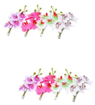 VALICLUD 8stücke Teiliges Künstliche Phalaenopsis Haarklammern Bunte Orchideen-haarpins Für Hochzeiten Festivals Strand Und Partys Elegante Blumen-haardekoration Für Frauen Und Mädchen