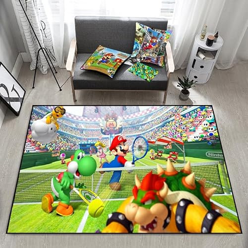 MUICIN Kinder Schlafzimmer Teppich Indoor Mario Anime Bodenmatte Kinderzimmer rutschfeste Cartoon Prinzessin Teppich rutschfeste Matte.,50 * 80cm