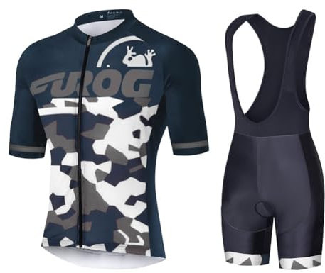 UGLY FROG 24H Maglia Ciclismo Uomo Manica Corta Tuta 3D con Imbottitura, Traspirante e ad Asciugatura Rapida, Riflettente, 3 Tasche