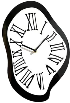 Baoblaze Schmelzende Wanduhr, Innenwanduhr, Dekor, Uhr mit römischen Ziffern, geräuschlose Sweep-Wanduhr, verzerrte Uhr als Geschenk für das Home Office, l