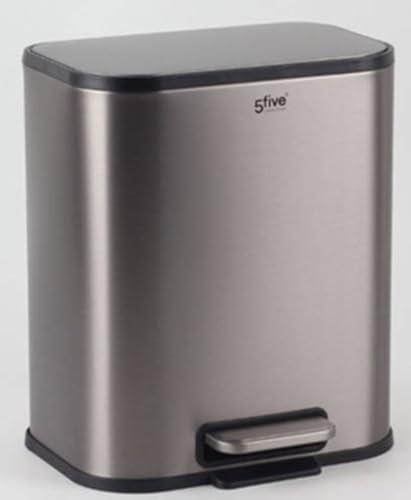 5five - poubelle en inox finition mat 50l