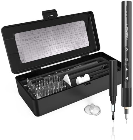 Mini Electric Screwdriver,66Pcs Precision Screwdriver Set,Electric Screwdrivers Cordless,5 Torque Settings,3 LED Lights, Rechargeable Repair Tool Kit for Electronics,Phone,Camera,Laptop,Watch