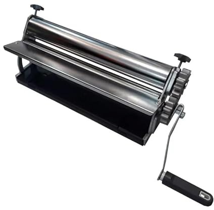 15.75in (40cm) Chrome Dough Laminator – Manual Pasta Maker for Noodles, Breads, Pizza, and Pastry – Adjustable Thickness Control, Durable Cast Iron and Steel Construction
