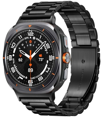 Netolo WatchBand Compatible With Samsung Galaxy Watch Ultra 47mm, Metal Stainless Steel Replacement Strap for Men Women, NOT for Watch 7/6/5/4