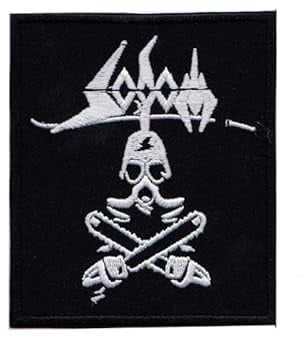 Sodom Aufnäher zum Aufbügeln, bestickt, silberfarben