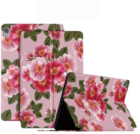 DayQiQiPu Case for Lenovo Tab M10 10.1 Inch TB-X605L/X605F/X505L/X505F PU Leather Flowers Blossom Seriess Pattern Ultra-Thin Tablet Flip Case with Auto Wake/Sleep Protective Cover-05