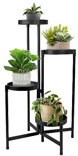 Générique Étagère à Plantes en métal pour intérieur et extérieur, étagère à Plantes Haute en métal étanche, Support pour Plantes avec Design Pliable, Organisateur de Rangement pour jardinièr