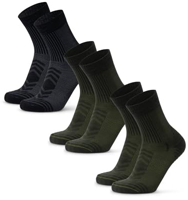 DANISH ENDURANCE Calze Trekking Leggere Lana Merino, Anti-Vesciche, 3 Paia | Calze da trekking leggere in lana merino, traspiranti e anti-vesciche, per escursioni estive e attività all'aperto, Unisex