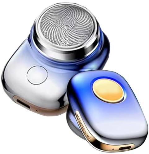 Mini-Elektrorasierer, Mini Rasierer Herren Elektrisch, Taschengröße, Tragbarer Mini-Elektrorasierer für Männer, Leichter Taschenrasierer, Nass und Trockenrasierer (Blau)