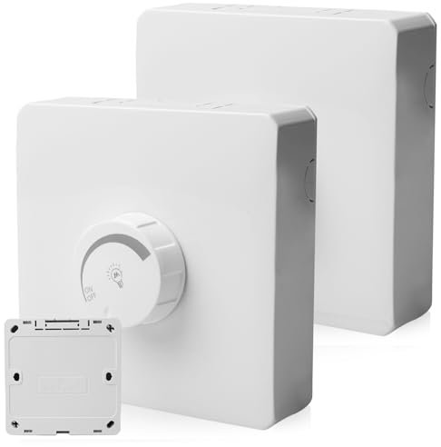WIYETY Interruptor de atenuación LED blanco: panel regulador de intensidad giratorio, interruptor de luz normal, interruptor de luz de pared, regulador de fase rotativo, interruptor de pared para