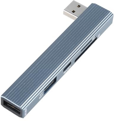 uikios USB C Dock Kartenleser Adapter 4 in 1 USB C Ladekabel Multiport Splitter für Laptop PC Tastatur Kamera Speicherlaufwerke