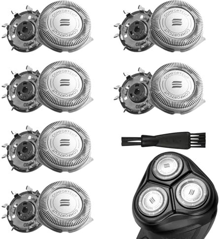 6 Stück SH30/50 Ersatzscherkopf Kompatibel mit Philips Serien 1000, 2000, 3000, 5000,Ersatzklingen für Philips AT8xx/AT7xx/PT8xx/PT7xx/S5xxx mit Reinigungsbürste, Nass Trocken Rasierer-Zubehör