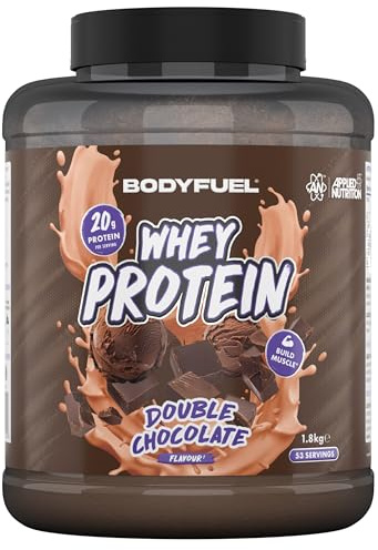 Bodyfuel Whey Protein Powder - 20g Protein for Muscle Recovery & Weight Management - Low-Calorie, Keto-Friendly - (1.8kg - 53 Servings) (Double Chocolate)