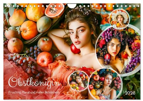 Obstkönigin - Fruchtig, floral und voller Schönheit (Wandkalender 2026 DIN A4 quer), CALVENDO Monatskalender: Süße Früchte, junge Damen, zarte Blüten: Ein Jahr voller Leichtigkeit (CALVENDO Menschen)