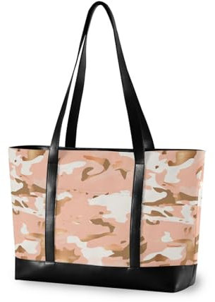 Camouflage Rose Gold Portable laptop tote bag con cerniera 14 pollici borsa per la mamma con il pranzo bolso de trabajo para mujer, Camouflage Oro Rosa, 1 size