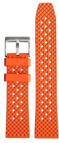 WTNZBAEM Das Fluorkautschukband ist kompatibel mit dem Armband T-Issot Starfish Precision R-Olex Water Ghost. Schnellentfernung, Schwarz, Grün, 20 mm, 22 mm(Orange steel buckle,22mm)