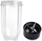 XUBOR Juego de Cuchillas Cruzadas + Vaso de 16 oz for Magic Bullet, Piezas de Repuesto compatibles con 250 W, for licuadora Magic Bullet, MB1001 Cuchilla de licuadora