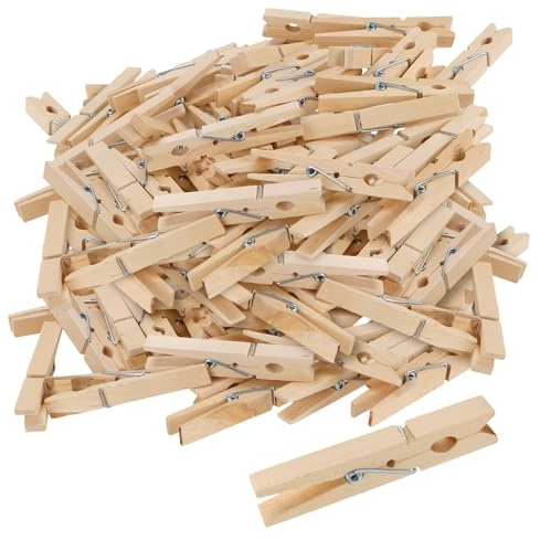KOHAND Lot de 200 pinces à linge en bois de bouleau de 7,2 cm - Couleur naturelle - Pour linge, vêtements, serviettes, travaux manuels, photos