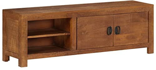 WKIEQACO Mobile TV 120x30x40 cm in legno massello di mango Centri di intrattenimento e supporti TV