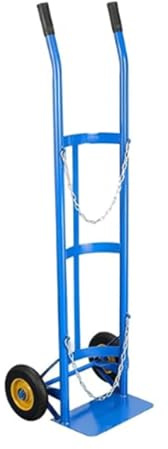 Carro Ligero, Carrito portacilindros de Acero Resistente for Cilindros oxígeno, Soporte Universal fijación for Botellas Gas 40/50 L for Transporte(Blue)