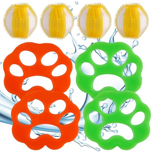 8 Piezas Bolas Atrapa Pelos para Lavadora, Pelusa Bolas Catcher | Portátil Quita Pelos Lavadora, Reutilizables Bolas Quita Pelos Mascota para Eliminar el Pelo de Sofás, Sábanas y Ropa