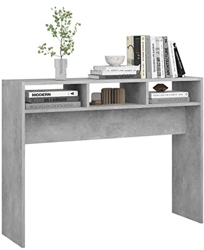 Tomostar Table Console, Console Meuble Table d'entrée de Couloir Gris béton 105x30x80 cm Bois d'ingénierie