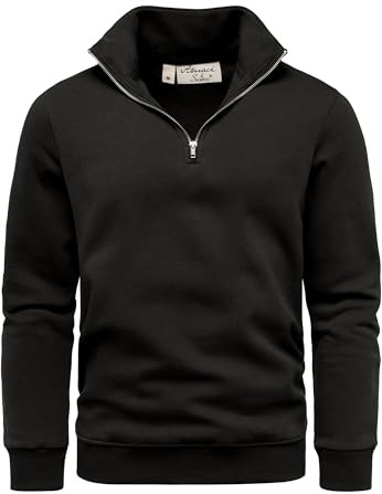 Amaci&Sons Herren Troyer Pullover Fleecejacke Zipper Sweatshirt Sweatjacke 4081