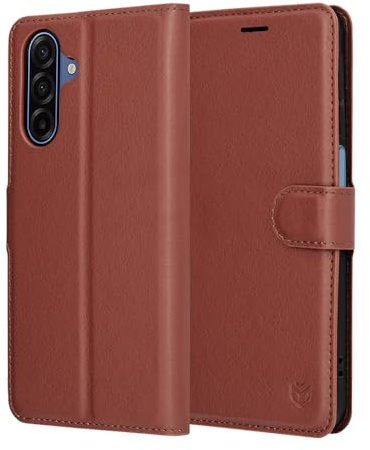 Techsuit für Samsung Galaxy A17 5G, A17 4G Flip Wallet Hülle mit Kartenfach, Standfunktion, Rundum Schutz, Kratzfest, Präzise Aussparungen, Leather Folio, Braun