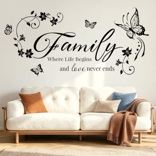 SHUCHING Große Wandtattoo Sprüche Schwarze für Schlafzimmer | Wandsticker Zitate Inspirierende, Selbstklebende Wandaufkleber für Wohnzimmer Möbel Wanddeko
