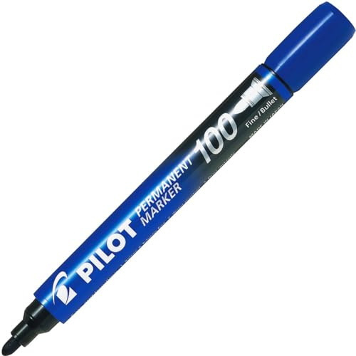 PILOT 65291 Marqueur Permanent 100 Pointe Conique Fine Blanc