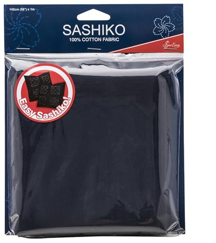 Sashiko Cotton Fabirc, Dark Navy, 1m x 1.42m