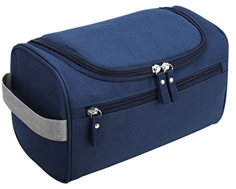 Trousse de Toilette Organisateuer de Toilette Sac de Toilette Homme Femme étanche Kit de Rasage Cosmétique Organisateur avec Crochet et Poignée pour Voyage Gym Business et Vacance Bleu