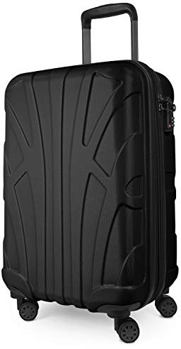 Suitline - Maleta de Cabina expandible, Maleta rígida con Compartimento para computadora portátil, ABS 100% Mate, 55 cm, 38 litros, Negro