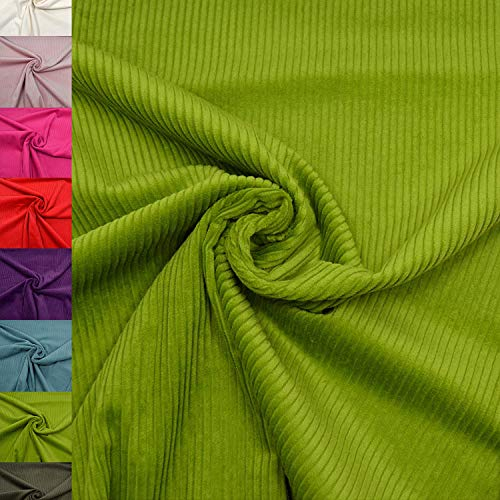 MAGAM-Stoffe Yanis Breitcord Cordstoff 100% Baumwolle Bekleidung Möbel Meterware 50cm (06. Grün)