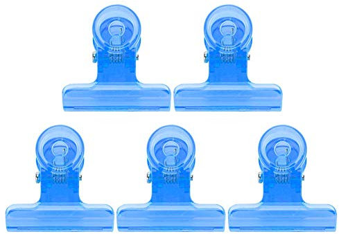 Clips de plástico para uñas C Pinzas de uñas curvas de extensión Accesorios multifuncionales de arte de uñas con 5 unids 4 colores(Azul)
