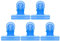 Clips de plástico para uñas C Pinzas de uñas curvas de extensión Accesorios multifuncionales de arte de uñas con 5 unids 4 colores(Azul)